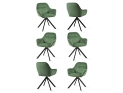 Sillas De Comedor Goeurvant 1370(pack De 6, Verde Bosque, Terciopelo)