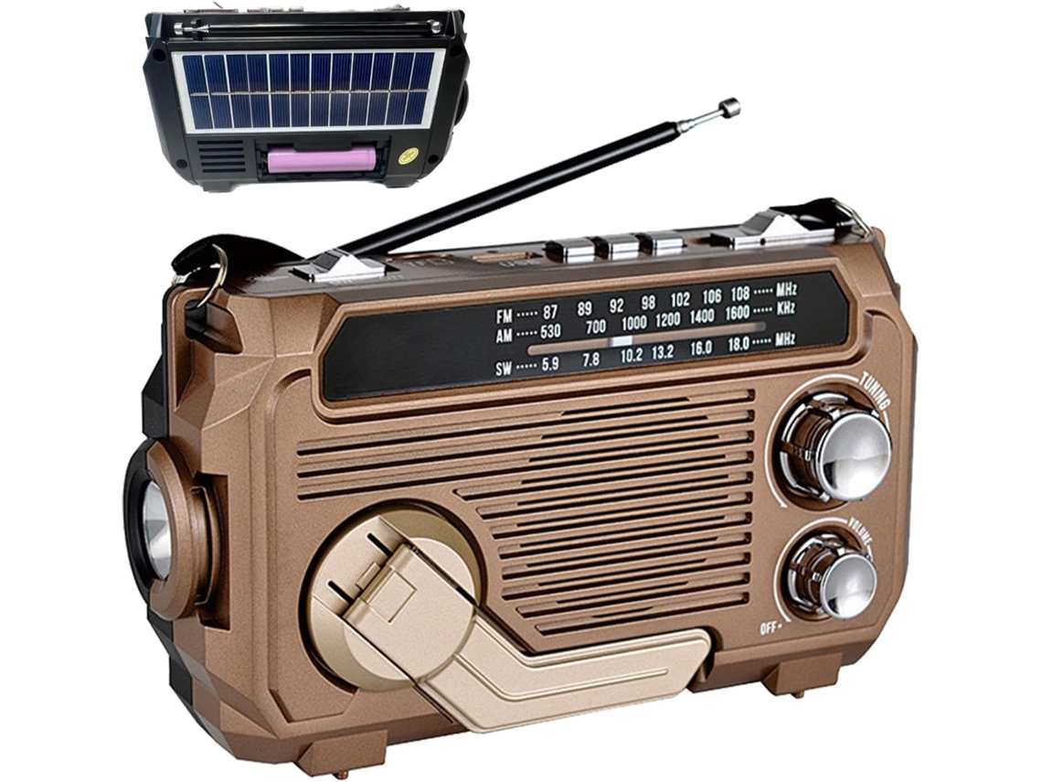 Radios de manivela, radios meteorológicas portátiles de manivela y energía solar, radio de supervivencia AM/FM/SW Jortmrd