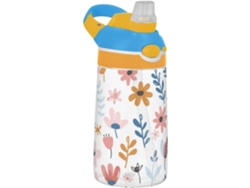 Botella portátil con estampado de flores y hojas (sin marca)