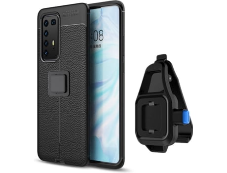 Funda Huawei P40 Pro Rugged Leather con Soporte de Cintura Negro