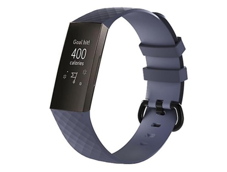 Correa de reloj de silicona con patrón de diamantes para Fitbit Charge 3 Gris VENISYMLIS