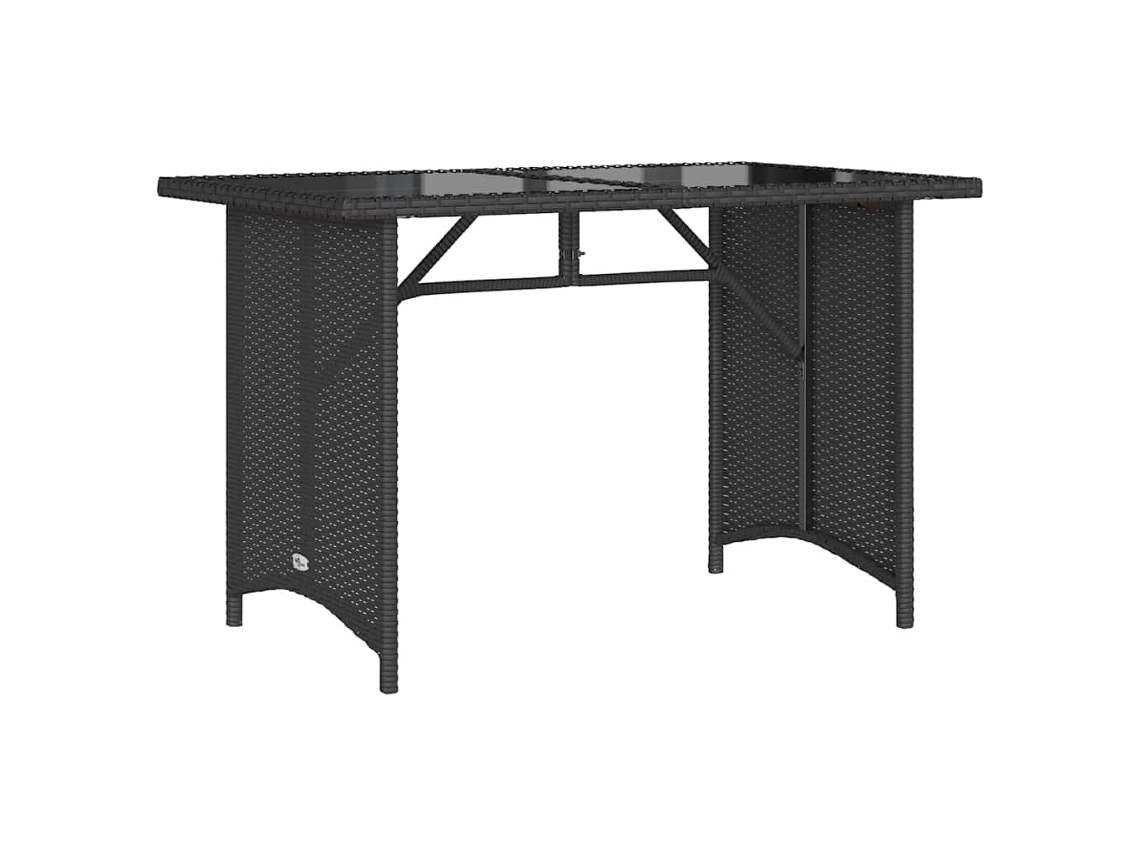Mesa de jardín con tapa de cristal 110x68x70 cm Mimbre Pata Negra MAISON EXCLUSIVE