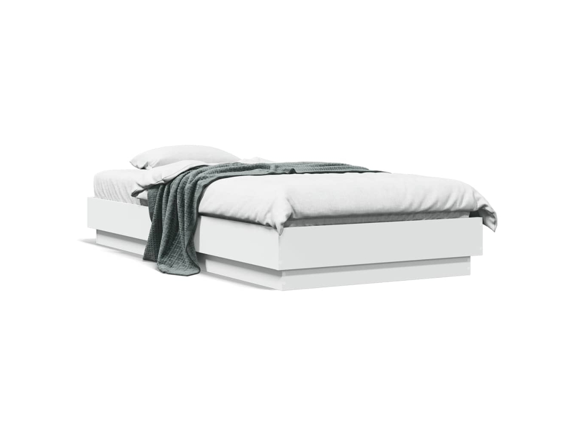 Estructura De Cama Con Luces Led Blanco 75x190 Cm