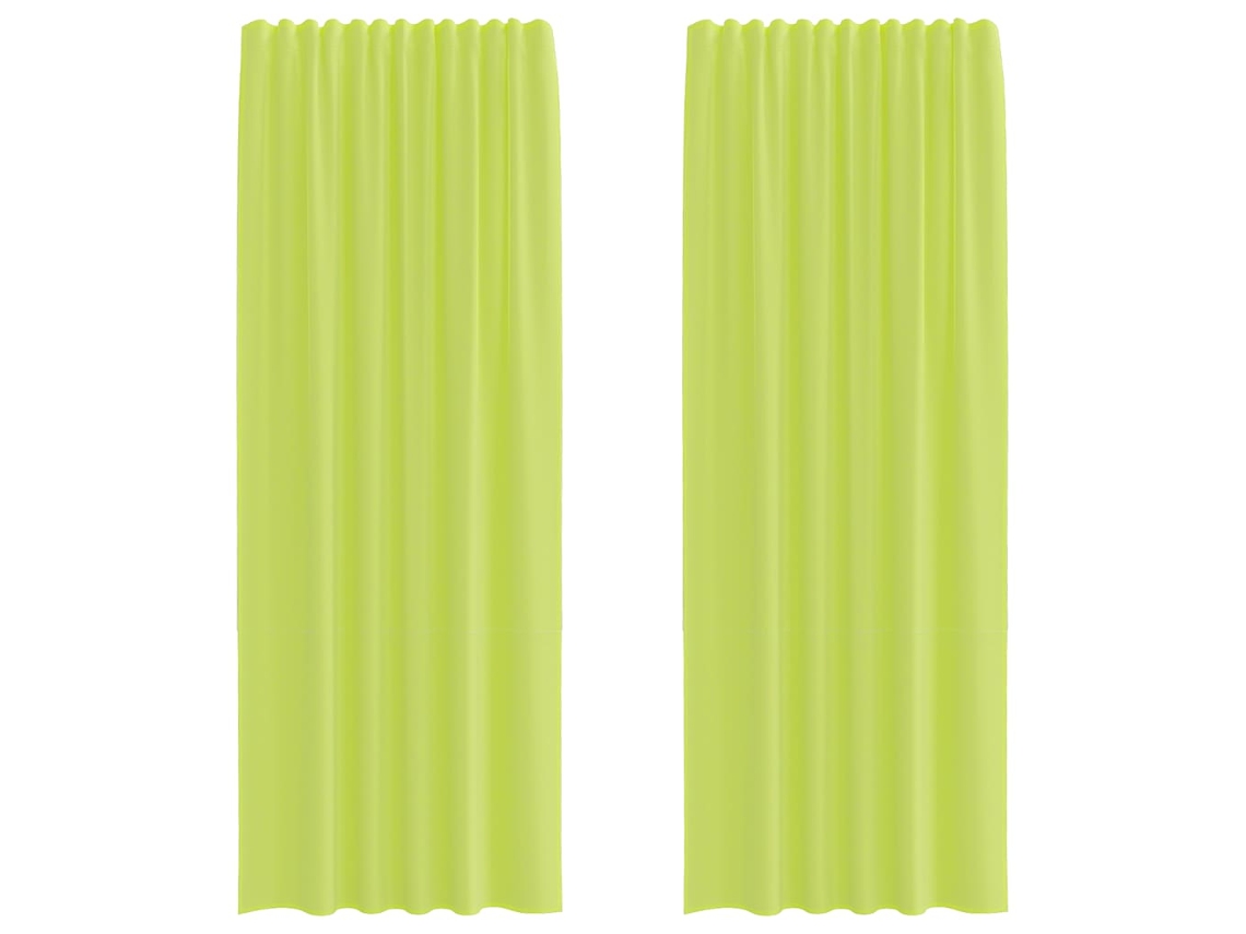 Maison Exclusive - Cortinas De Gasa Con Bolsillos Para Varillas 2 Uds. Verde