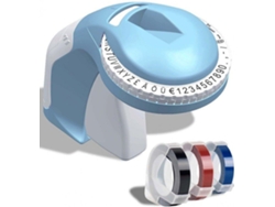 Máquina de etiquetas En Relieve con 3 rollos de cinta con impresión aleatoria para bricolaje en casa (azul) Chrui
