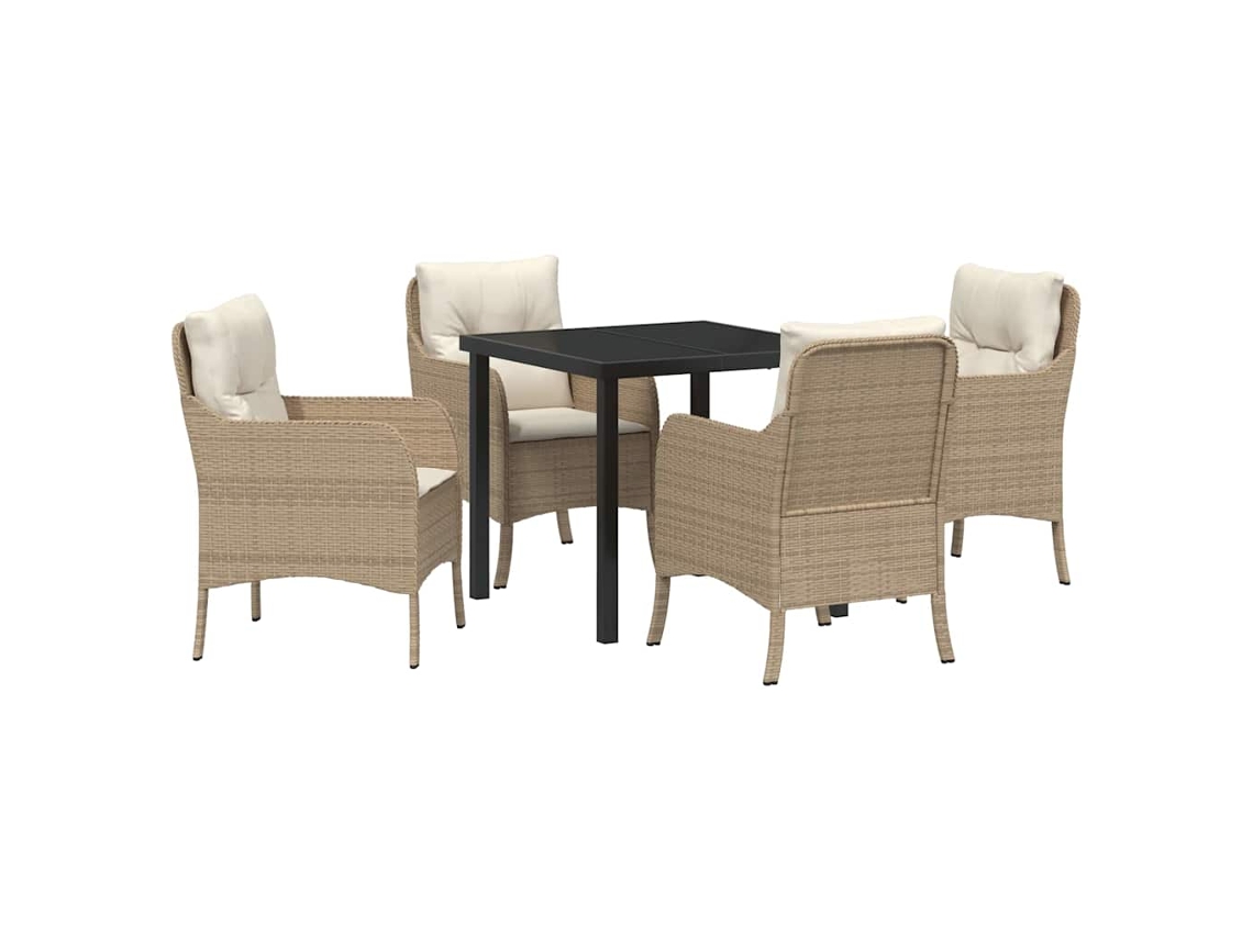 Maison Exclusive - Conjunto De Comedor De Jardín 5 Pcs Beige Ratán Sintético