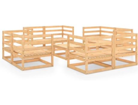 Conjunto 9 de muebles de jardín VIDAXL madera maciza de pino