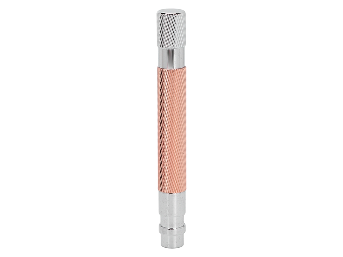 Mango De Afeitadora De Seguridad De Metal Antideslizante Lavable Reutilizable Para Hombres Cobre Largo