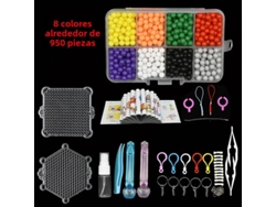 (8 Colores - 950 Piezas) Juego De Cuentas Para Hacer Tú Mismo, Que Incluye Cuentas Mágicas Creativas Y Un Tablero Entrelazado.