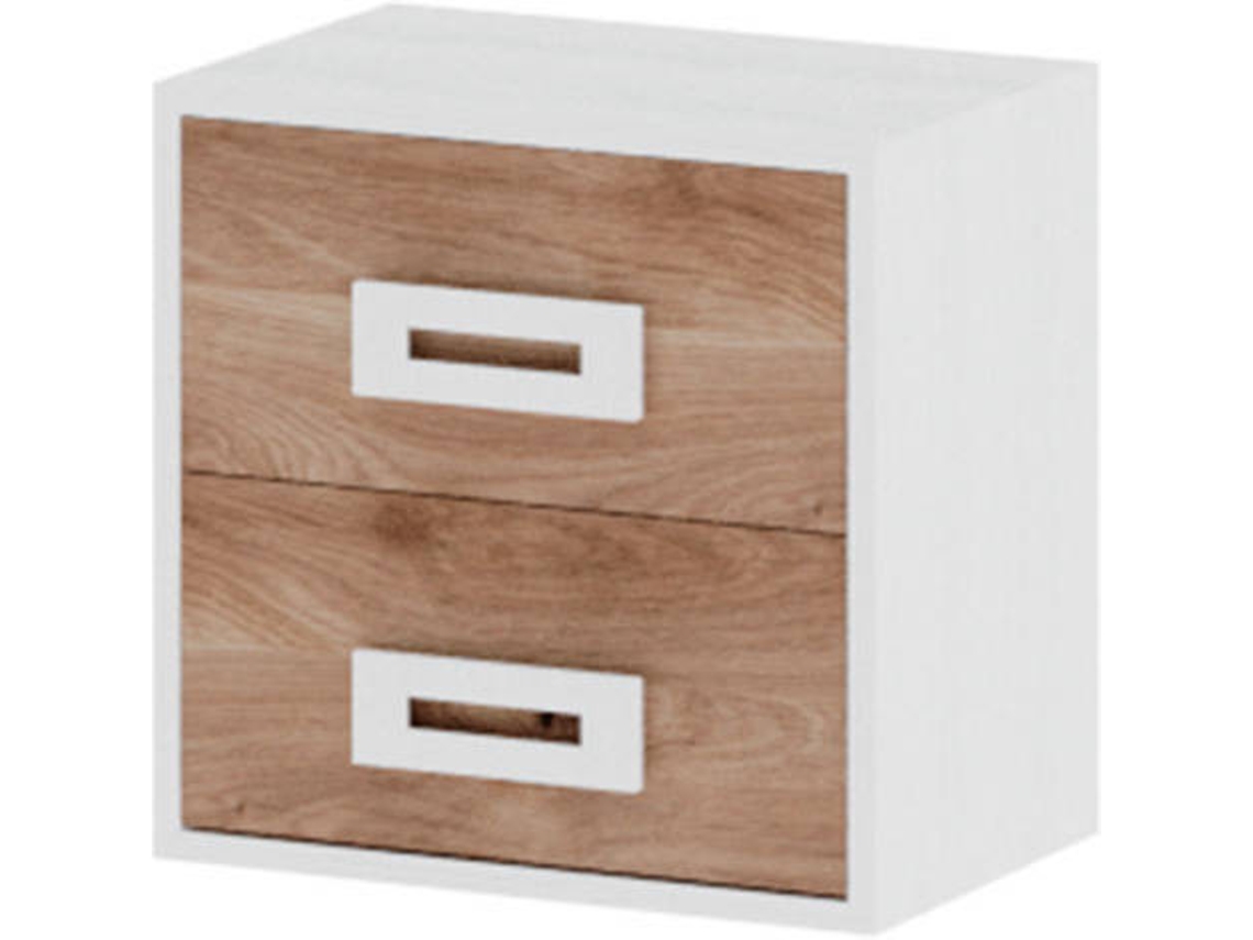 Mesita de Noche MUEBLAM Nieve Roble Melamina (43x42x28 cm)