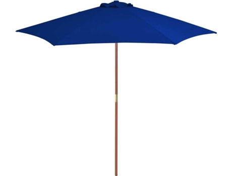 vidaXL Sombrilla de jardín con palo de madera azul 270 cm