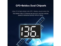 Km/h - Pantalla de visualización frontal universal GPS para coche, velocímetro, kilómetros por hora, millas y velocímetro.