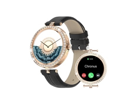 Smartwatch y Pantalla de Flores para Decir la Hora Ios/Android Negro AUJEZON