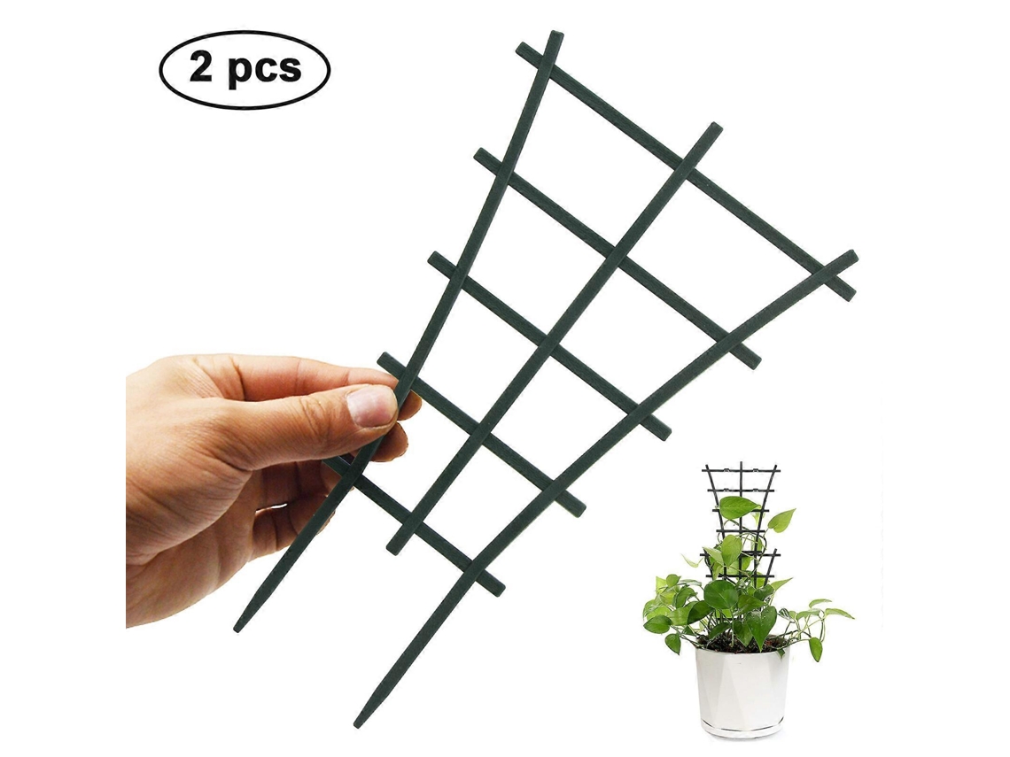 2 Trellis Plástico Para Plantas Trepadoras Diy Jardín Soportes Mini Superpuestos Macetas Nuevos