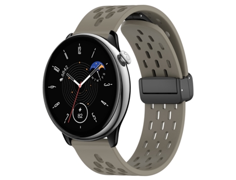 Correa de reloj inteligente para Amazfit GTR Mini, correa de silicona de 20 mm con cierre magnético plegable (gris espacial)
