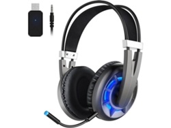 Auscultadores Gaming Bluetooth Typ 805-Xw On Ear Microauriculares Cancelación de Ruido Negro VEANXIN