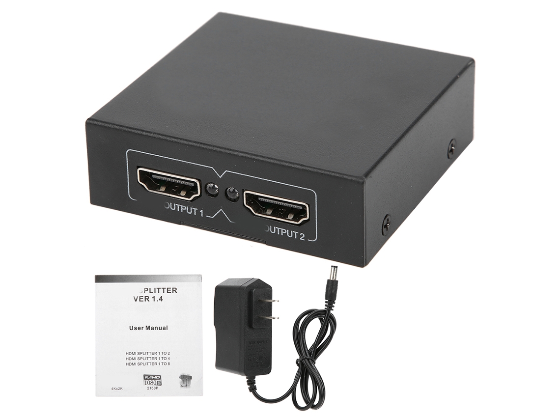 Conmutador Divisor Hdmi 1 Entrada 2 Salidas 1080p Hdtv Compatible Con Pc/stb/dvd/ps3/hdtv 100-240v
