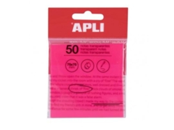 Post-it transparentes en color rosa
