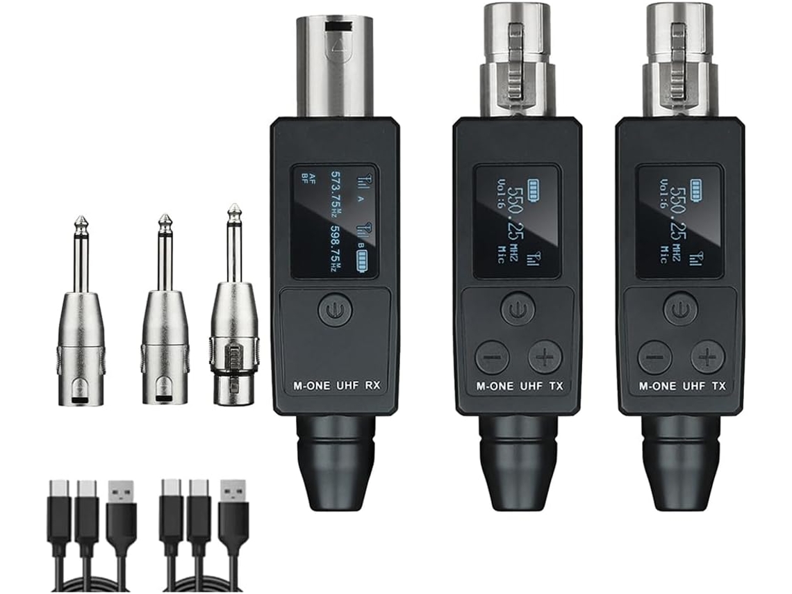 Transmisor De Micrófono Con Cable, 2 Unidades, Receptor Uhf Conectado A Xlr, Apto Para 48 V.