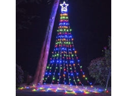 Luces de Navidad para Exterior, 198 LED 16,4 Pies con Estrella Iluminada de 14 Pulgadas para Árbol de Navidad, Año Nuevo, Fiesta y Cumpleaños EIOORORRIY