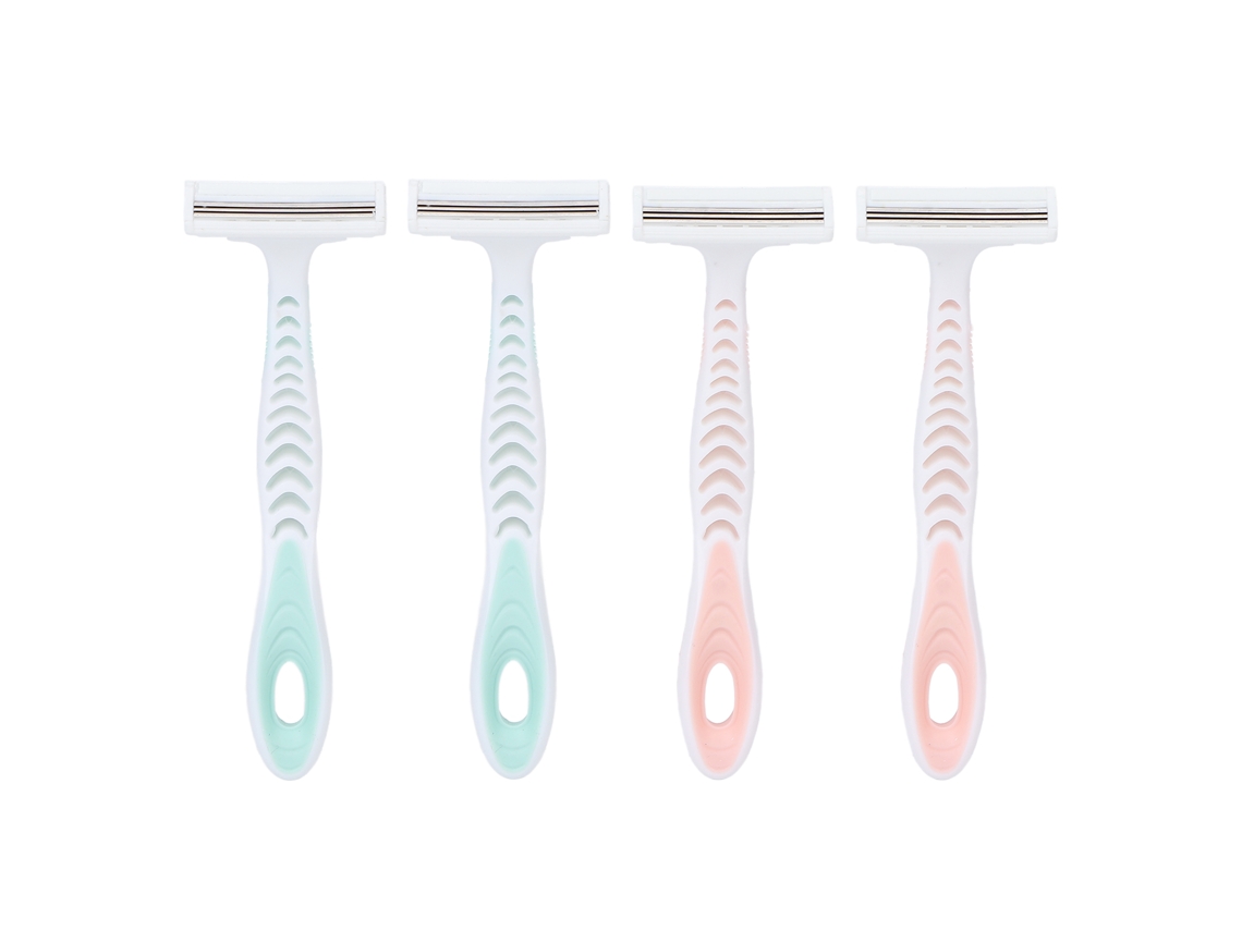 2026-4 Pack De Lâminas De Barbear Para Mulheres De 3 Camadas Leve E Portátil Com Grip Antiderrapante Para Depilação