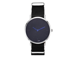 Reloj De Pulsera De Nailon Para Hombre, Diseño Sencillo, Esfera Redonda, Movimiento De Cuarzo Negro.
