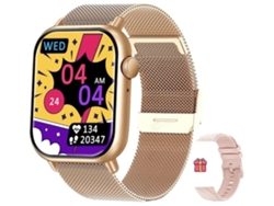 Reloj inteligente YH10 con pantalla de 1,91" y más de 150 opciones de esfera en oro rosa de Yunzii