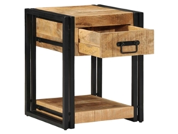 Maison Exclusive - Mesita De Noche De 40x40x50 Cm, Madera Maciza De Mango Sin Tratar