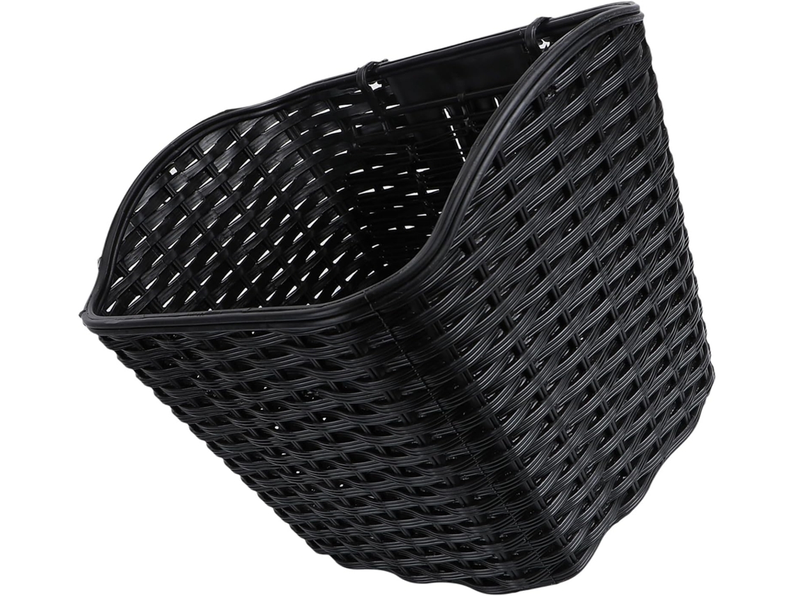 Cesta de plástico para patinetes eléctricos con tapa estilo ratán, gran capacidad y material duradero Gokoco