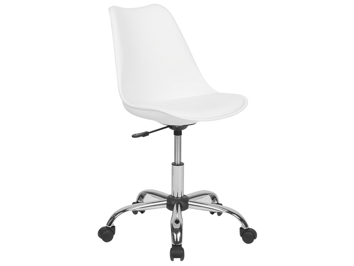 Silla de oficina BELIANI Dakota de Piel sintética Blanco 60x60x89