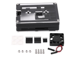 Caja Protectora Universal Abs + Ventilador De Enfriamiento + Disipadores De Calor Para Raspberry Pi