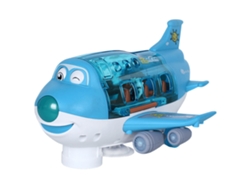 (azul) Juguete Eléctrico Transformable Para Niños, Avión De Plástico Abs, Vehículo Simulador Musical