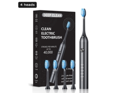 Cepillo de dientes eléctrico sónico para adultos, recargable vía USB, con temporizador inteligente (incluye 4 cabezales de repuesto).