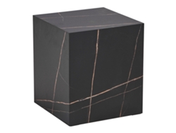 Mesa Auxiliar Ellelu Forma De Cubo 45x40x40cm Efecto Mármol Negro [EN.CASA]