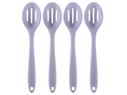 Juego de 4 cucharas ranuradas de silicona - Resistente al calor RNEMITERY