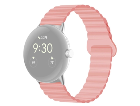 Correa de Silicona bicolor 20mm ajustable cierre magnético para Google Pixel Watch - rosa