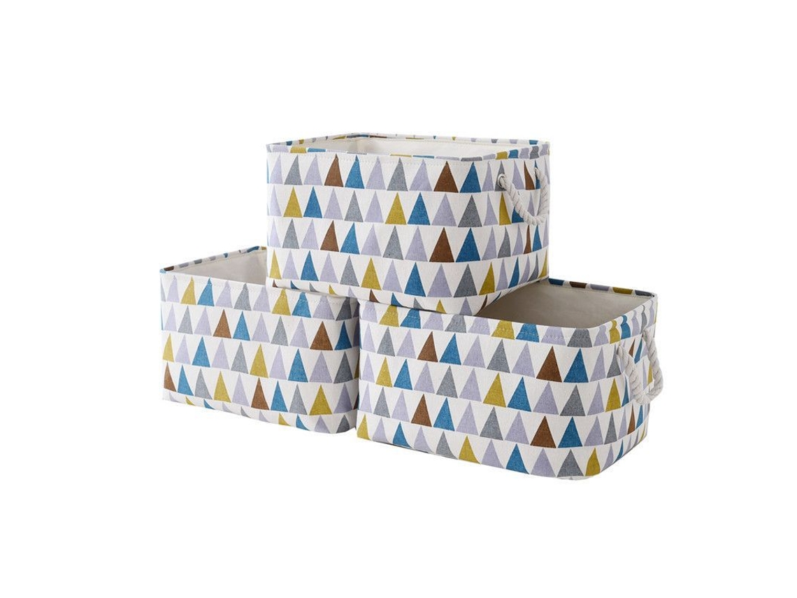 2026-canastos De Almacenamiento De Tela, 3 Paquetes Canasto Rectangular Colapsable Con Asas Para Organizar Juguetes, Ropa 15.7x11.8x8.3in