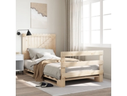 Estructura De Cama Con Cabecero Madera Maciza Pino 100x200 Cm