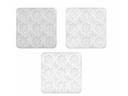 Juego De 3 Moldes De Resina Epoxi Con 26 Letras Para Llaveros E Imanes.
