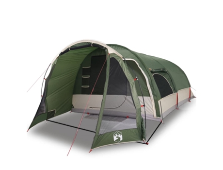 vidaXL Tienda de campaña familiar túnel 8 personas impermeable verde