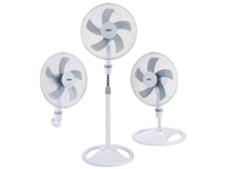 ventilador 3 en 1 pie; Muro; Mesa 45W Ø40Cm con 3 Velocidades Blanco – EDM
