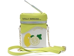 Lindo bolso bandolera para teléfono móvil con soporte para celular color limón.