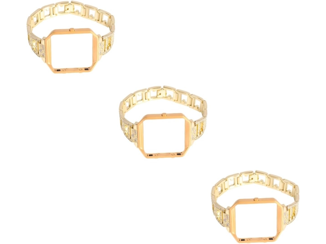 2 Piezas De Correa De Reloj Con Marco De Reloj De Cristal Y Diamantes De Imitación Blaze Bands Para Mujer.