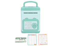 -hucha Electrónica Con Huella Digital Y Contraseña Para Niños Atm Interactivo Con Música Verde Caja De Ahorros Cute