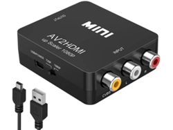 Conversor Rca para Hdmi Adaptador de Conversor de Áudio e Vídeo 1080P Rca Composto Cvbs Av para Hdmi 