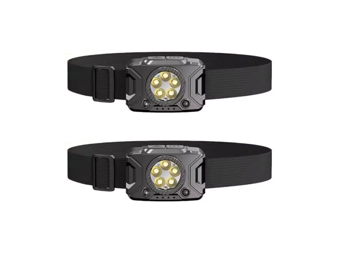 Linterna Frontal Led Recargable, Impermeable, Regulable, Con Sensor De Movimiento, Ideal Para Acampar, Hacer Senderismo, Cazar, Reparar, Cor