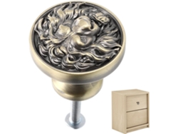 Cajón Tirador Forma Cabeza León, Fabricado Aleación Zinc. Pomo Práctico Cómodo Cajones. Estilo