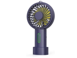 Ventilador de mano, mini ventilador de mano de 3 velocidades, ventilador portátil personal con ángulo ajustable y base extraíble, cable Yizhood (azul)