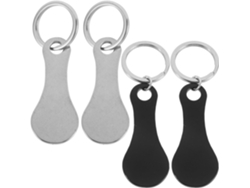 Juego De 4 Fichas/llaveros De Metal Negro Para Carrito De La Compra, Accesorios Ligeros Y Compactos.