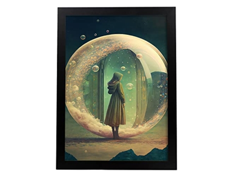 NACNIC Poster Hechicera En Estilo Surrealismo Cinematográfico Ilustraciones Y Grabados De Historieta Abstracta Y Artística A3 Marcos Negros